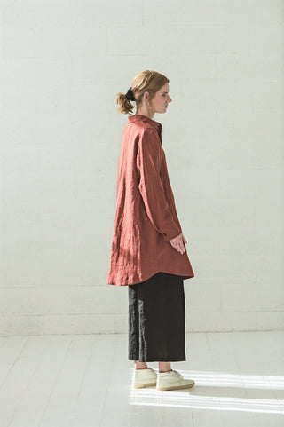READY TO SHIP Casual Linen Shirt for Women Solid Grey / M/L Old Linen Mill