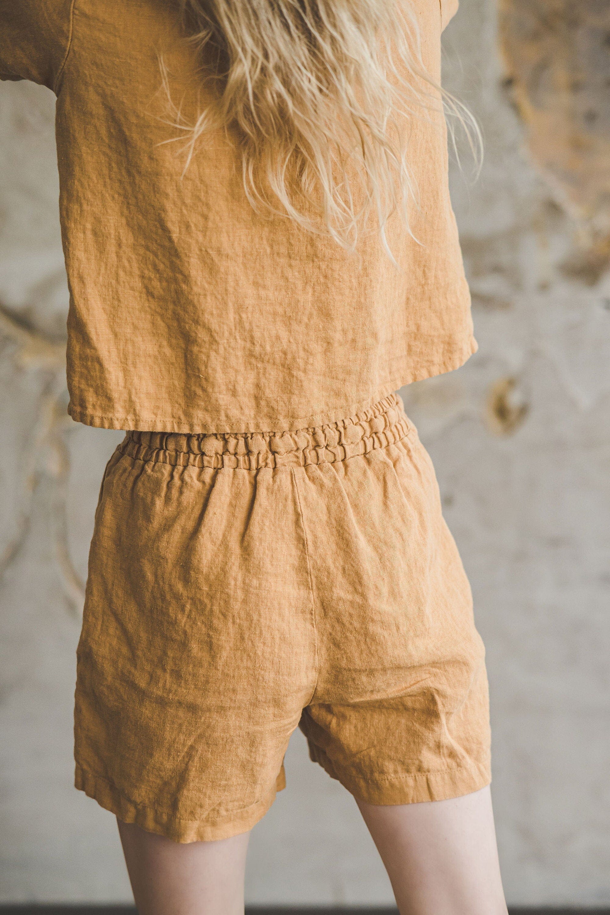 READY TO SHIP Casual Linen Summer Shorts Old Linen Mill