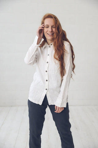 READY TO SHIP Classic Linen Button Down Shirt Old Linen Mill