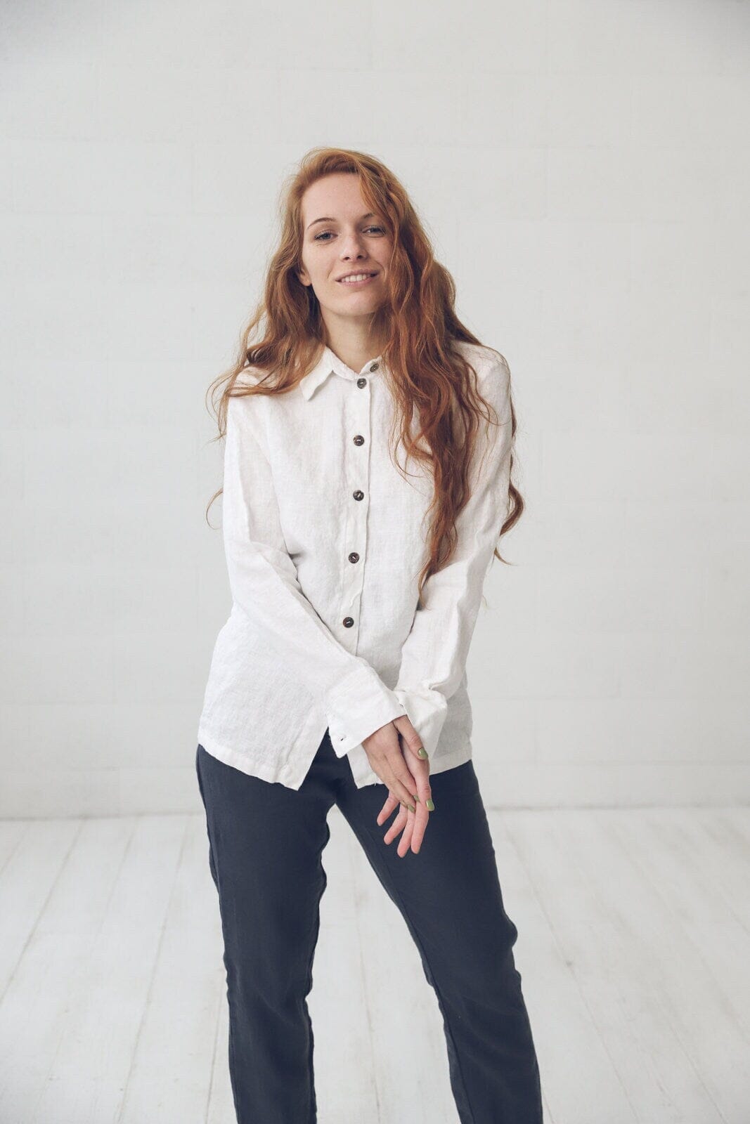 READY TO SHIP Classic Linen Button Down Shirt Old Linen Mill