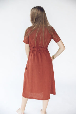 READY TO SHIP Fitted Linen Dress for Women Old Linen Mill