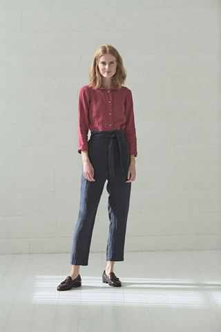 READY TO SHIP High Waisted Soft Linen Pants Old Linen Mill