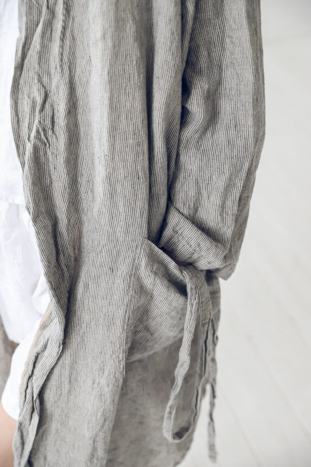 READY TO SHIP Linen Bathrobe, Long Linen Nightgown, Handmade Dressing Gown Old Linen Mill 