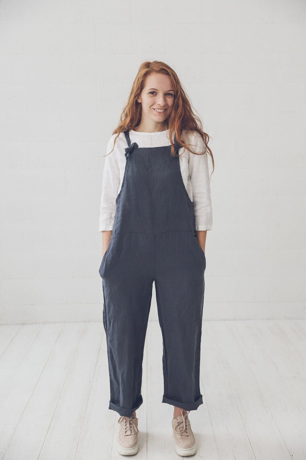 READY TO SHIP Linen Jumpsuit/Loose Linen Overall Old Linen Mill 