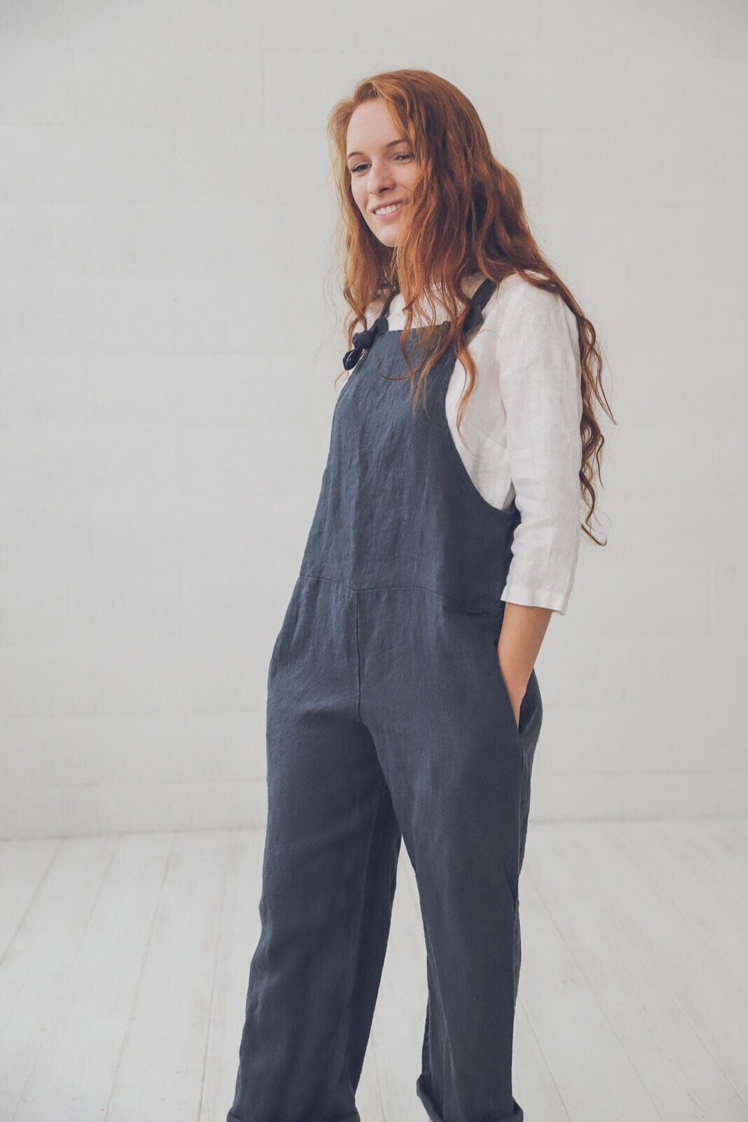 READY TO SHIP Linen Jumpsuit/Loose Linen Overall Old Linen Mill 