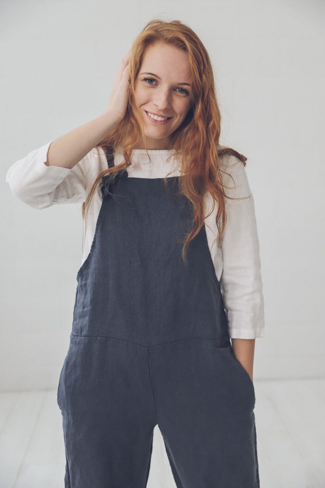 READY TO SHIP Linen Jumpsuit/Loose Linen Overall Old Linen Mill 