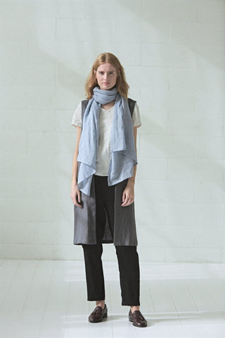 READY TO SHIP Linen Vest for Women Ocean Blue / XL/XXL Old Linen Mill