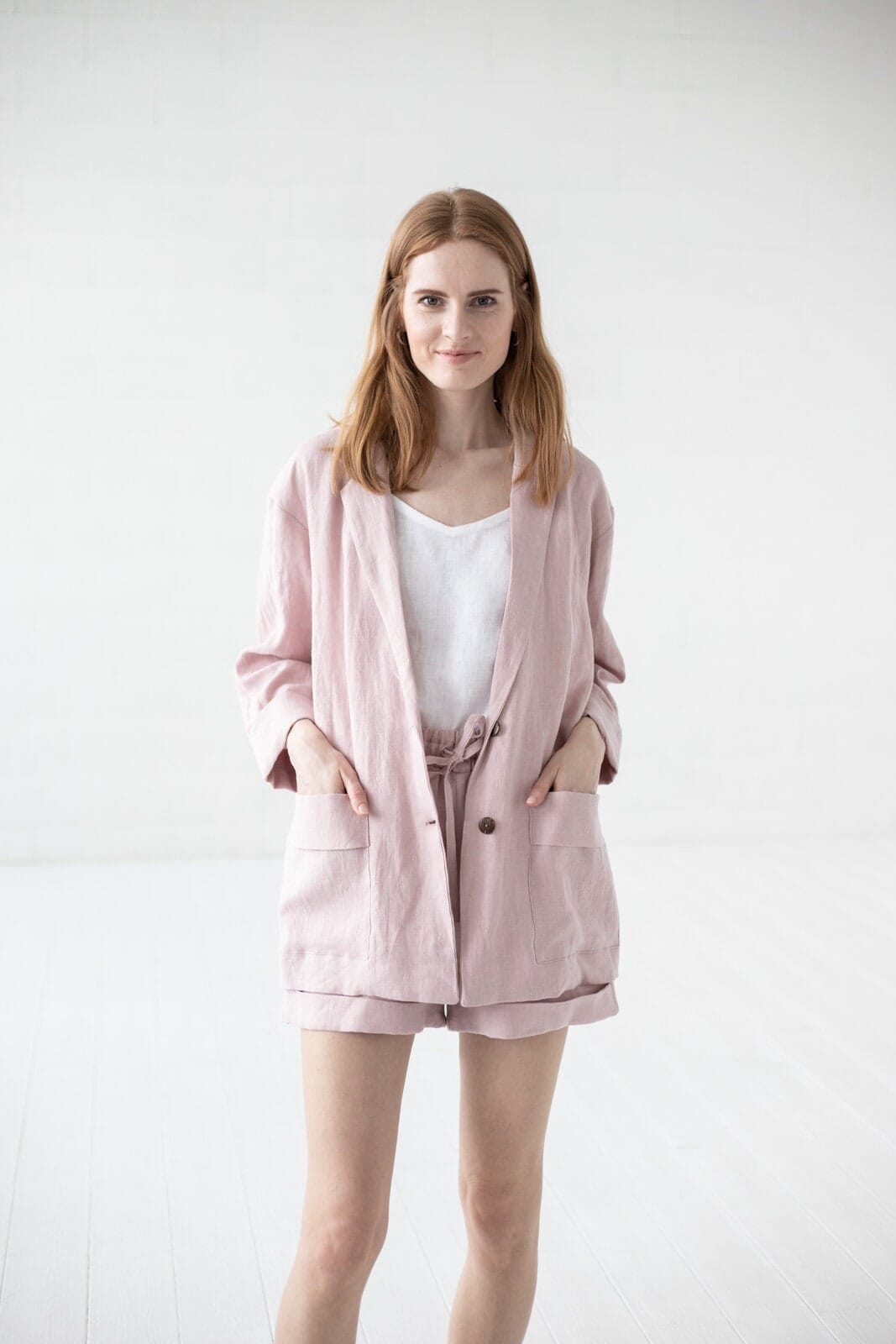 READY TO SHIP Loose Casual Linen Jacket for Women Old Linen Mill