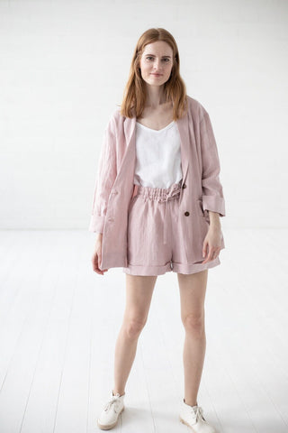 READY TO SHIP Loose Casual Linen Jacket for Women Old Linen Mill