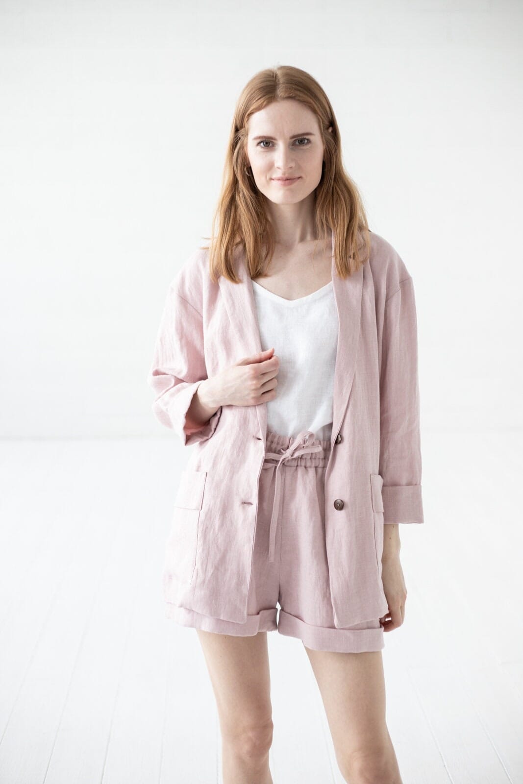 READY TO SHIP Loose Casual Linen Jacket for Women Old Linen Mill