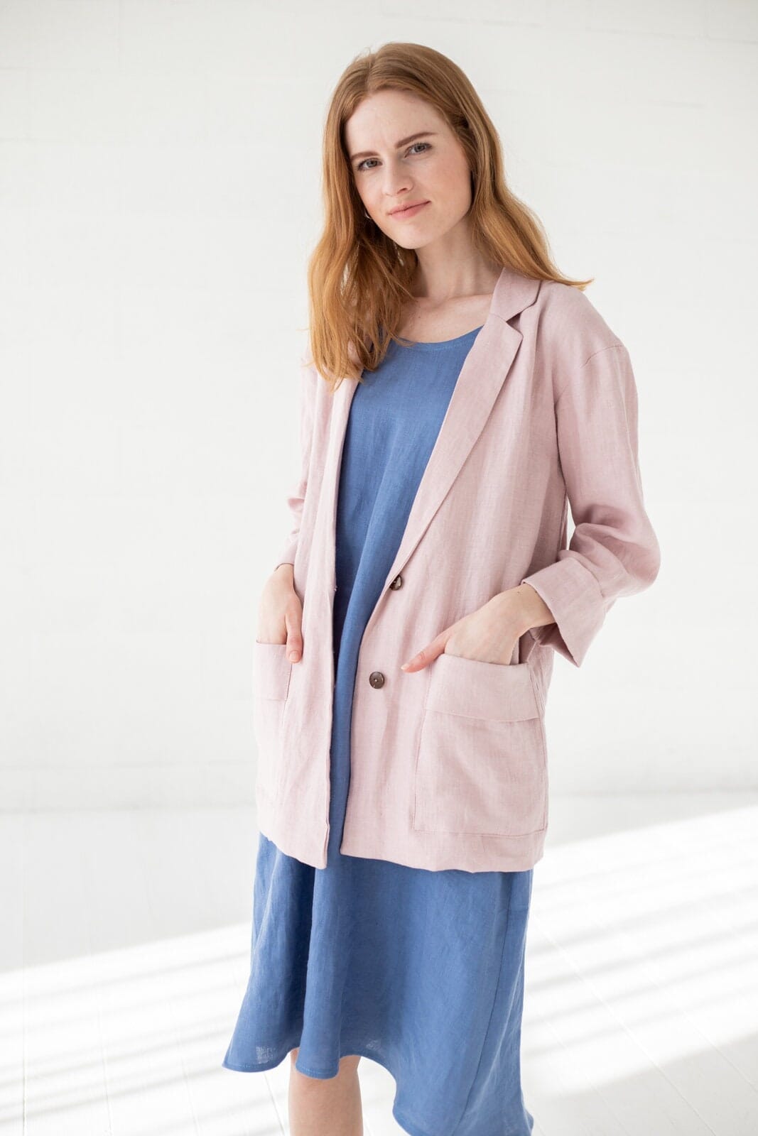 READY TO SHIP Loose Casual Linen Jacket for Women Old Linen Mill