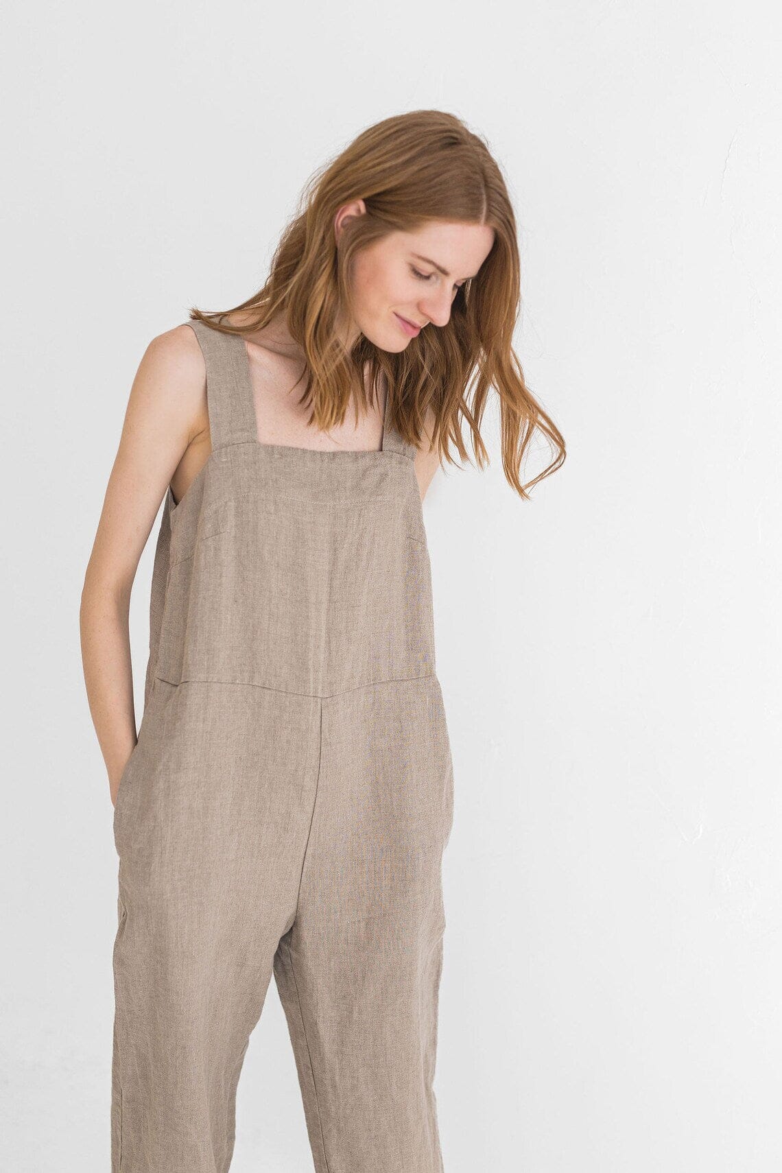 READY TO SHIP Loose Linen Overall Charcoal Blue / S/M Old Linen Mill