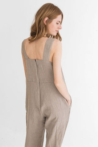 READY TO SHIP Loose Linen Overall Charcoal Blue / S/M Old Linen Mill
