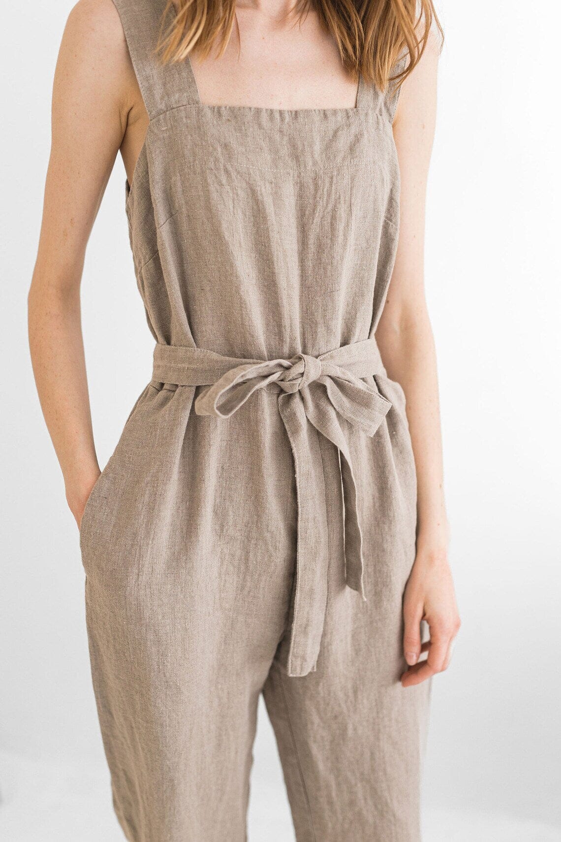 READY TO SHIP Loose Linen Overall Charcoal Blue / S/M Old Linen Mill