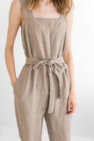 READY TO SHIP Loose Linen Overall Charcoal Blue / S/M Old Linen Mill