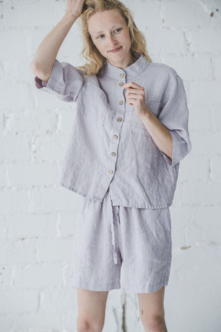 READY TO SHIP Loose Linen Shirt White / M/L Old Linen Mill