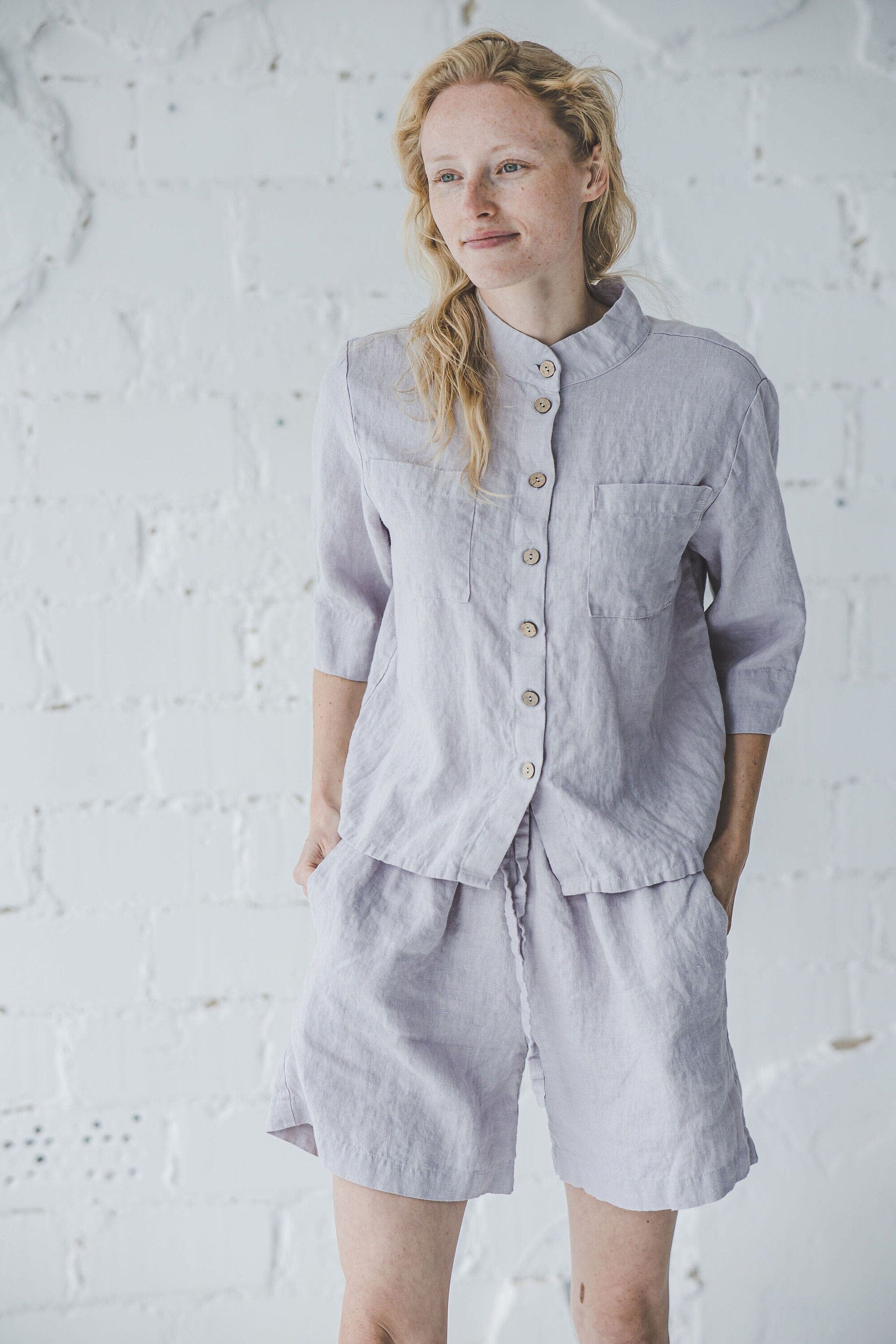 READY TO SHIP Loose Linen Shirt White / M/L Old Linen Mill