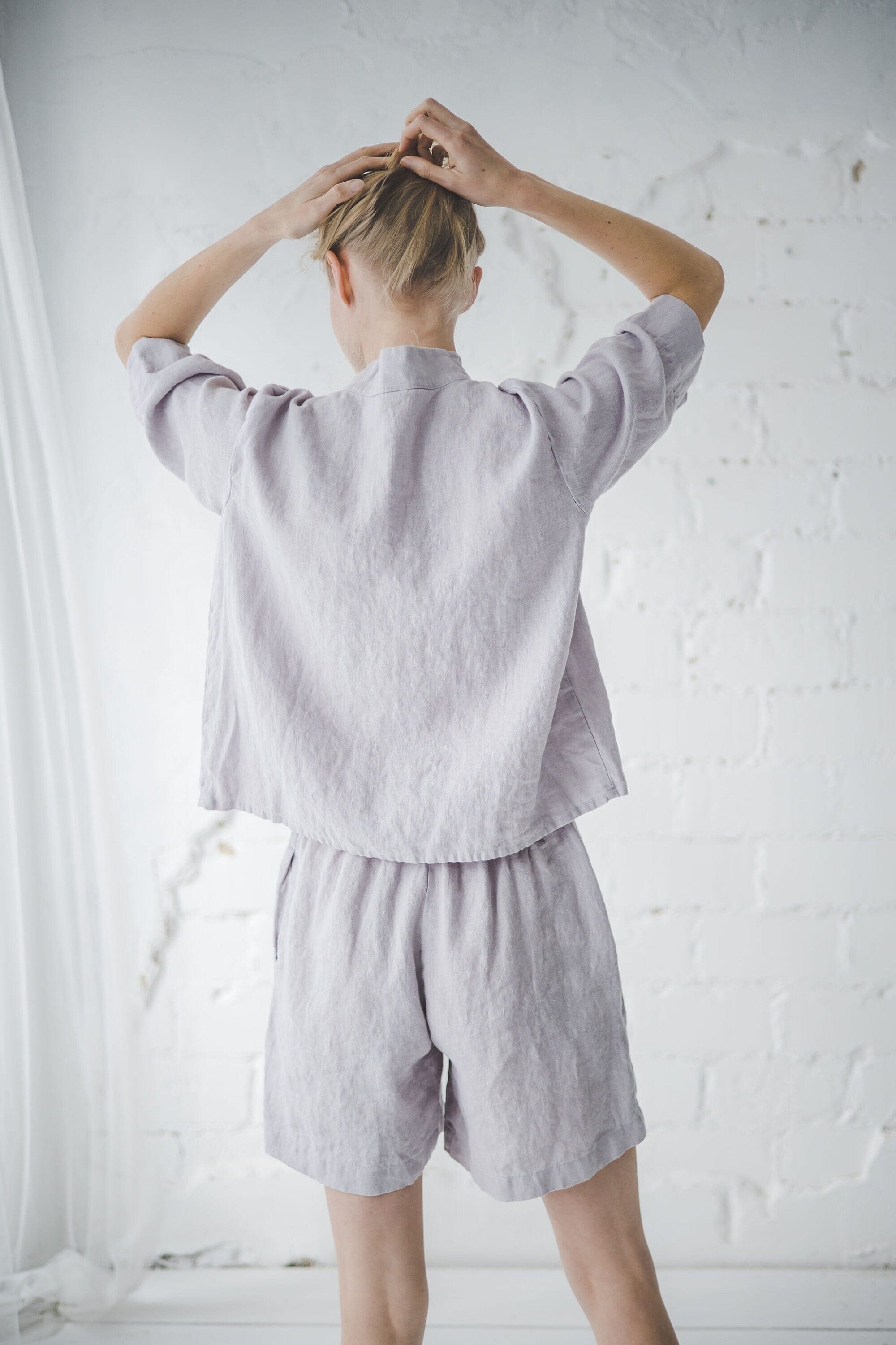 READY TO SHIP Loose Linen Shirt White / M/L Old Linen Mill