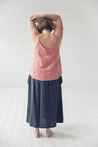 READY TO SHIP Maxi Linen Skirt with Pockets Old Linen Mill 