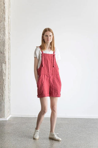 READY TO SHIP Midi Linen Summer Jumpsuit Black / XL/XXL Old Linen Mill