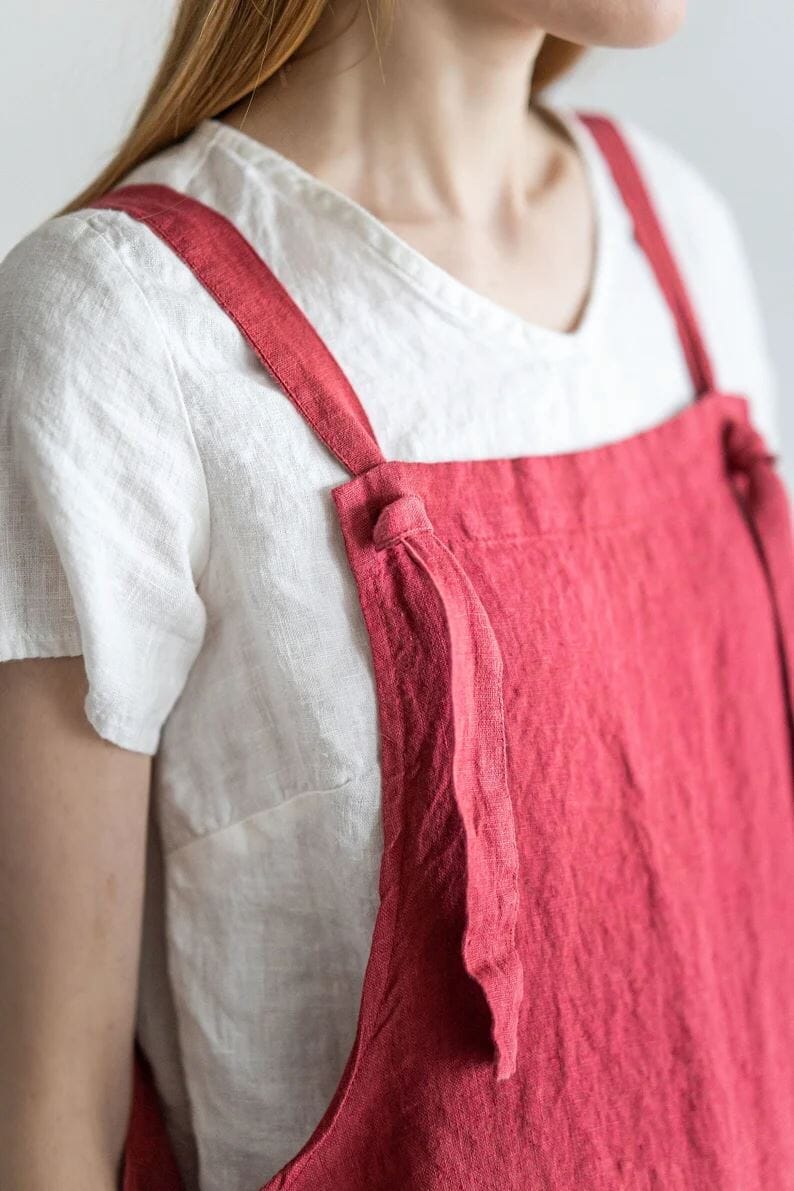 READY TO SHIP Midi Linen Summer Jumpsuit Black / XL/XXL Old Linen Mill