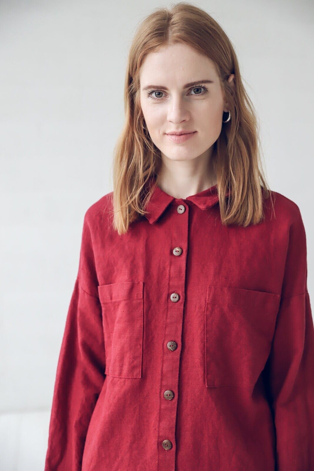 READY TO SHIP Minimalist Linen Button Down Shirt Dress Black / S/M Old Linen Mill