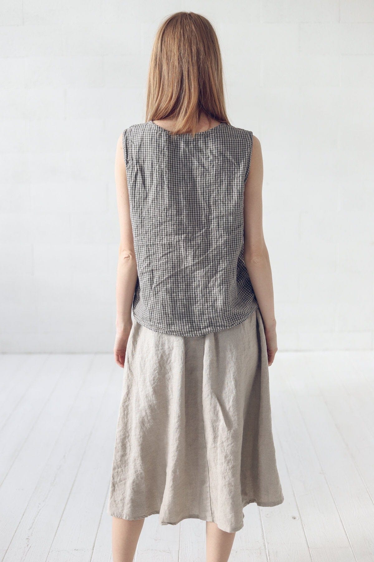 READY TO SHIP Natural Linen Sleeveless Blouse White / XS/S Old Linen Mill