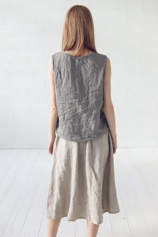 READY TO SHIP Natural Linen Sleeveless Blouse White / XS/S Old Linen Mill