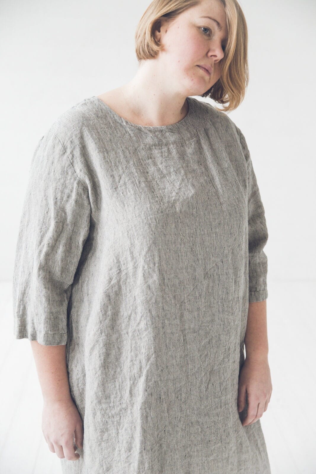 READY TO SHIP Simple Linen Tunic Dress Old Linen Mill