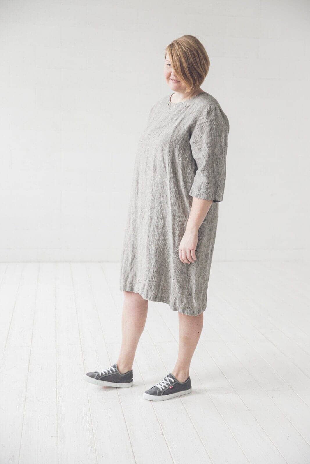 READY TO SHIP Simple Linen Tunic Dress Old Linen Mill