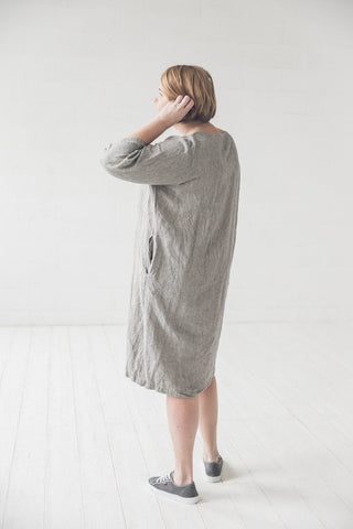 READY TO SHIP Simple Linen Tunic Dress Old Linen Mill