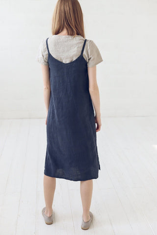 READY TO SHIP Soft Washed Midi Linen Dress Old Linen Mill