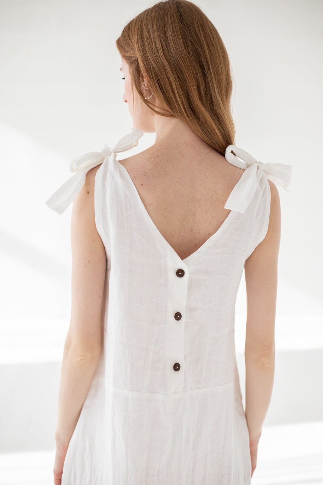 READY TO SHIP Summer Linen Dress, Slip Woman Dress, Midi Linen Dress Old Linen Mill 