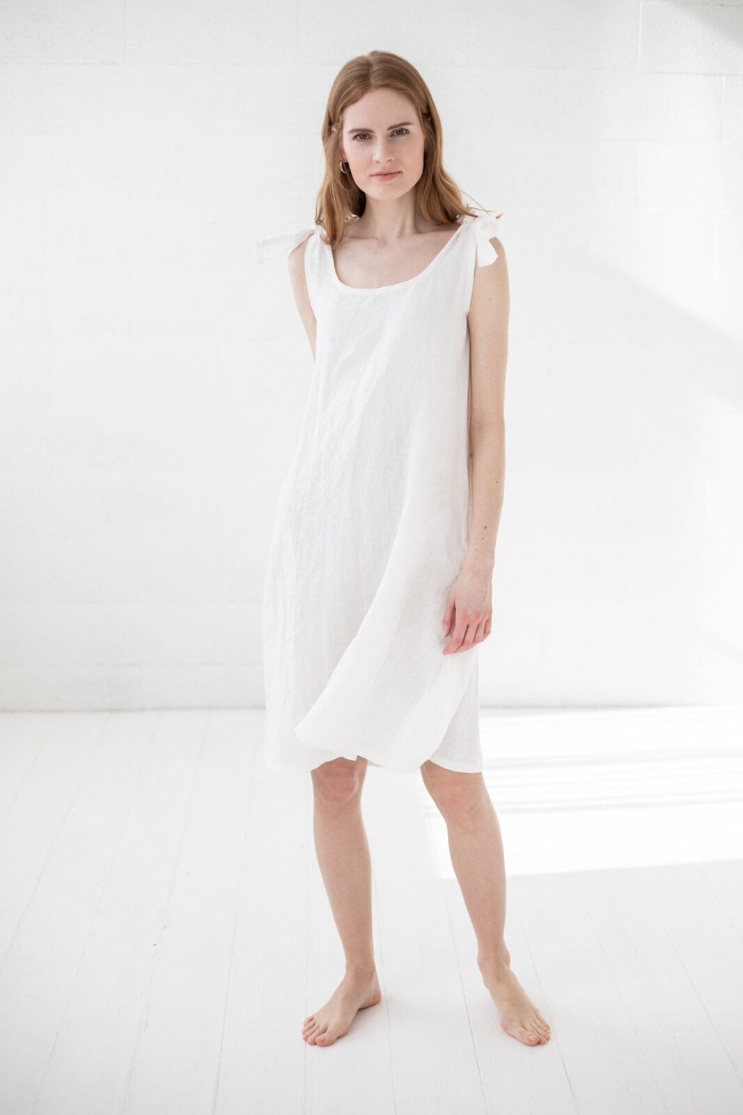 READY TO SHIP Summer Linen Dress, Slip Woman Dress, Midi Linen Dress Old Linen Mill 