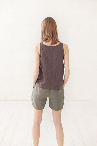READY TO SHIP Summer Linen Shorts for Women Old Linen Mill