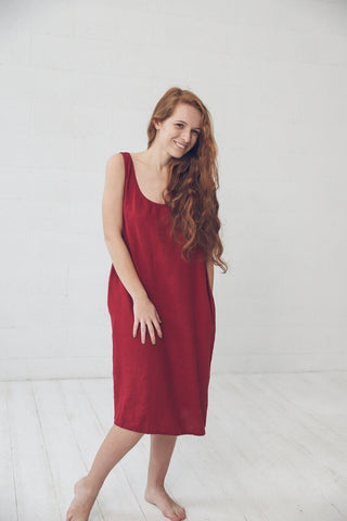 READY TO SHIP Summer Sleeveless Linen Dress Old Linen Mill