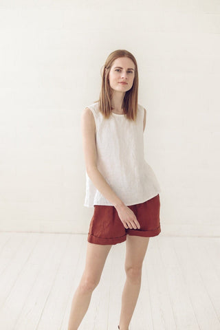 READY TO SHIP Swing Linen Tank Top Ice Blue / M/L Old Linen Mill