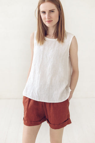 READY TO SHIP Swing Linen Tank Top Ice Blue / M/L Old Linen Mill