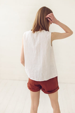 READY TO SHIP Swing Linen Tank Top Ice Blue / M/L Old Linen Mill