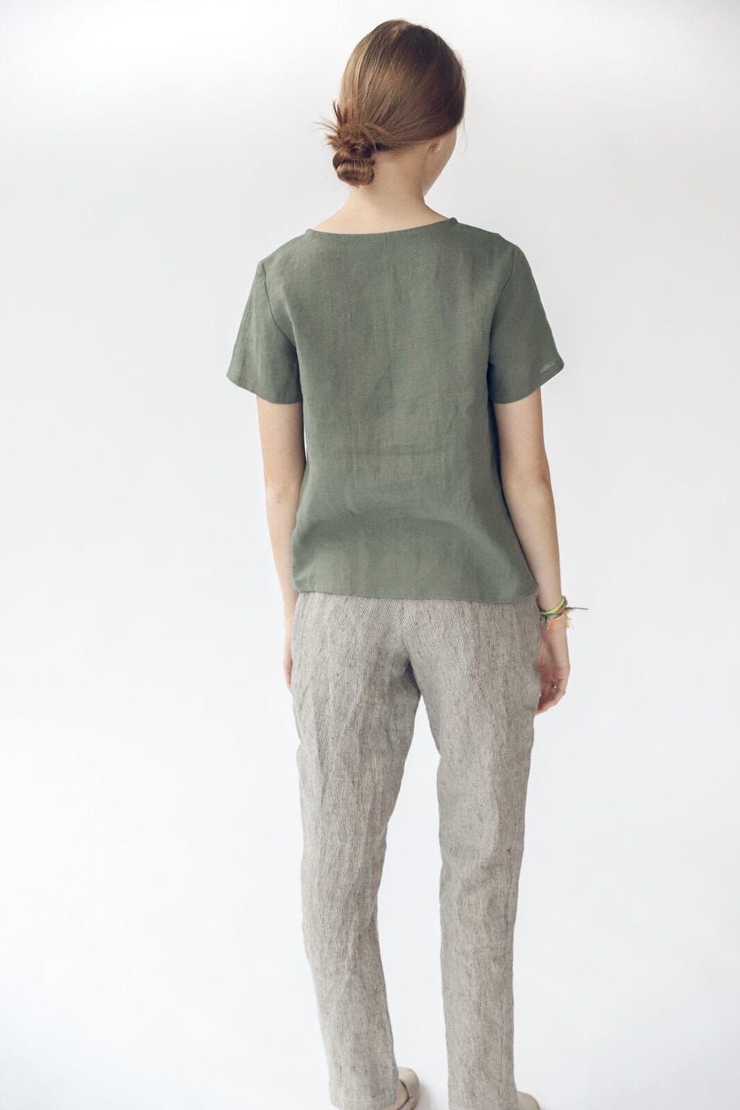 READY TO SHIP Tapered Linen Pants/Soft Slim Linen Pants Old Linen Mill 