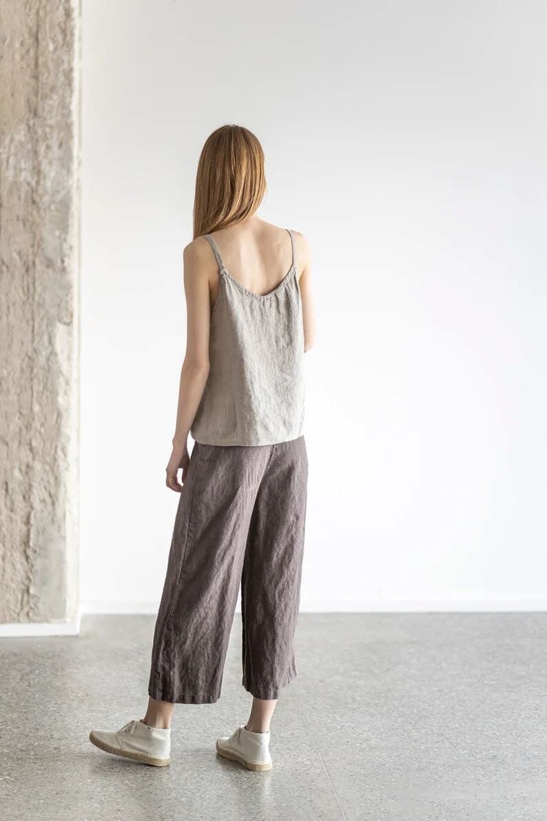 READY TO SHIP Wide-Leg Summer Linen Pants Old Linen Mill