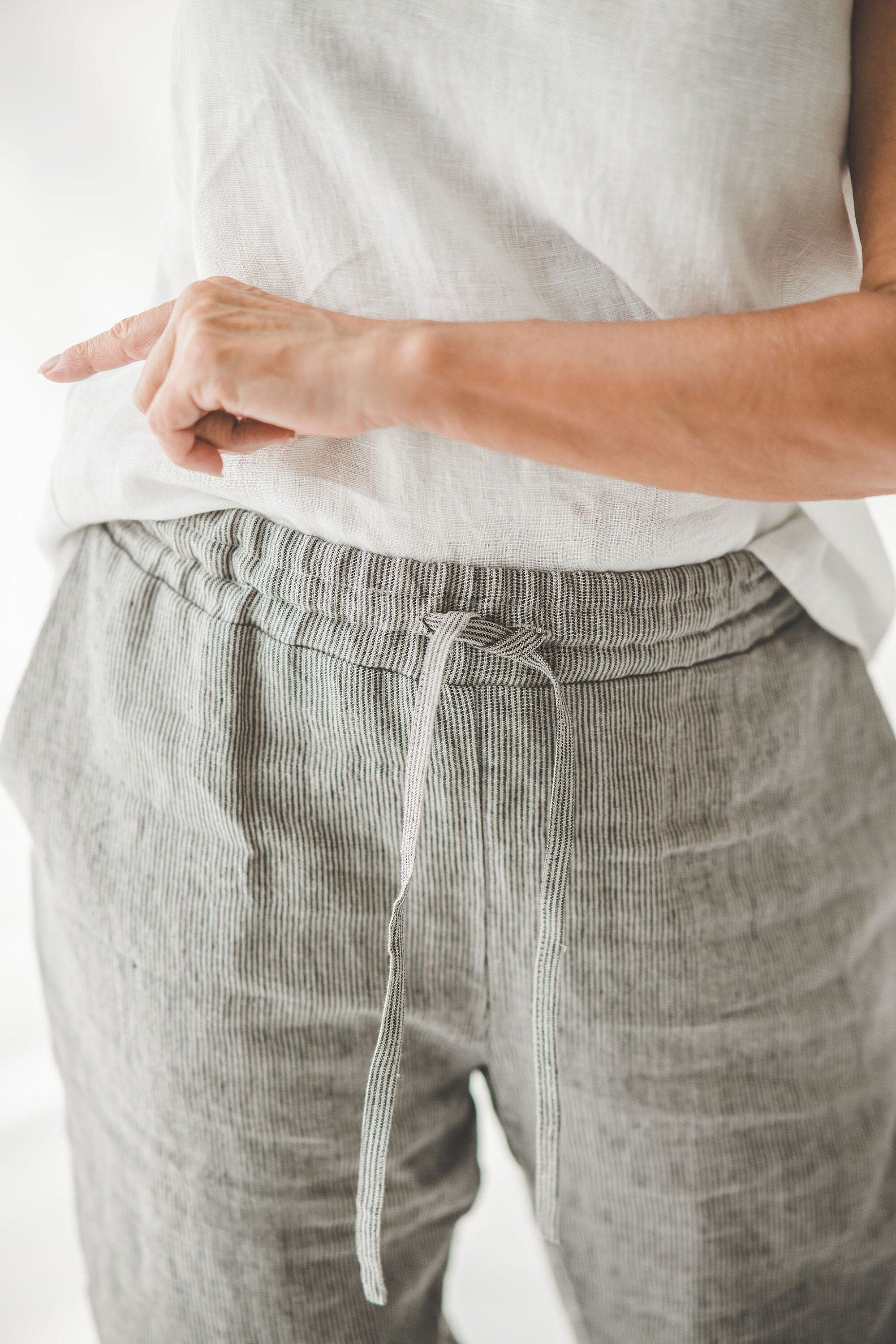Relaxed Fit Linen Pants Old Linen Mill 