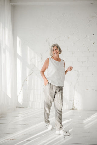 Relaxed Fit Linen Pants Old Linen Mill 
