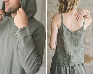 sage green linen color - Old Linen Mill
