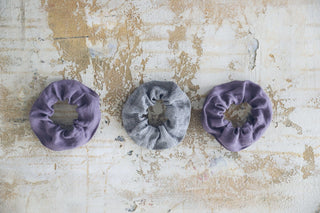 Set of 2 Handmade Linen Hair Scrunchies Old Linen Mill 