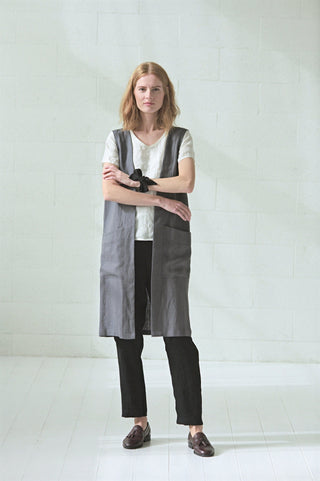 Set of 2 Multifunctional Linen Ribbon Scarf Old Linen Mill Black 