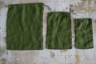 Set of 2 Reusable Storage Linen Bag Old Linen Mill 