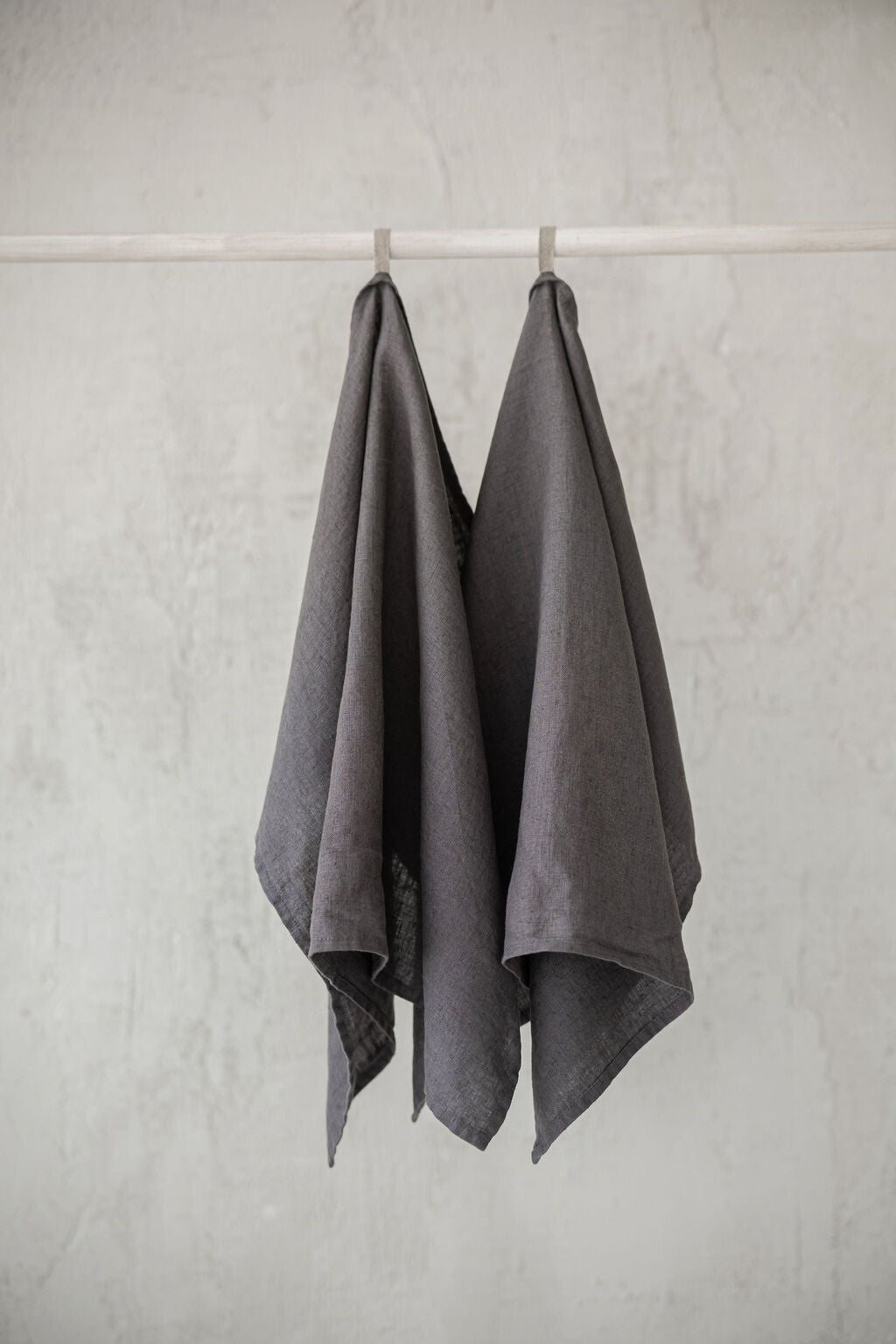 Set of 2 Solid gray Linen Tea Towels TT50x70 Old Linen Mill