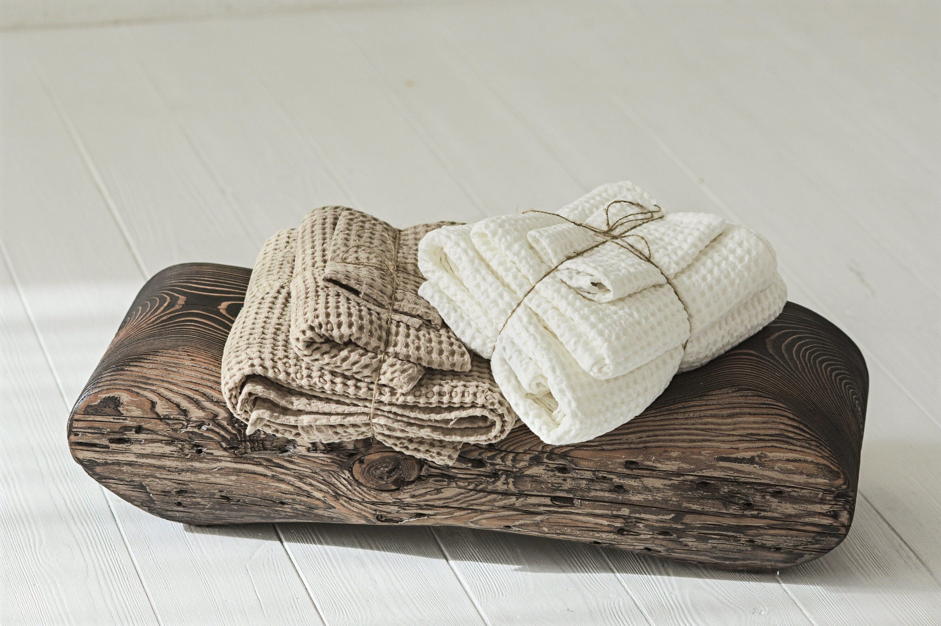 Set of 3 Absorbent Linen Towels Old Linen Mill 