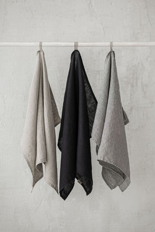 Set of 3 Linen Tea Towels in Different Colors TT50x70 Old Linen Mill